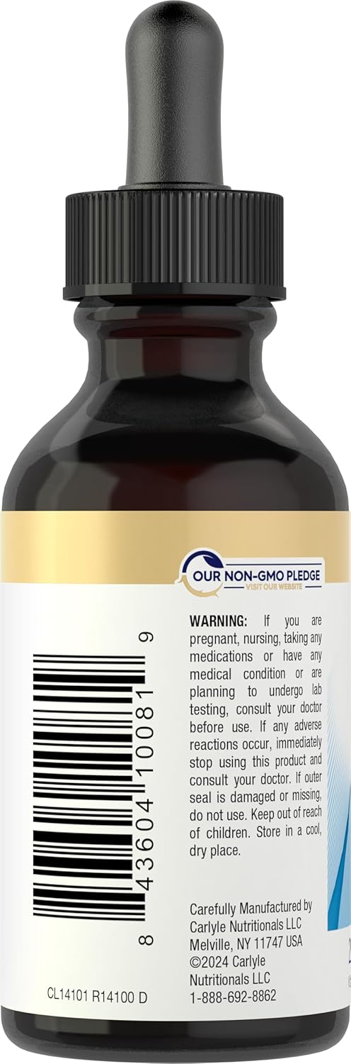 Bottle with dropper labeled 'Our Gmo Free' on a white background