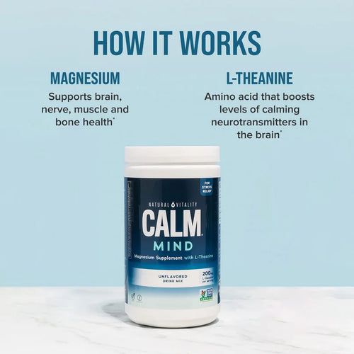 CALM MIND + L-Theanine Powder Unflavored, 6 oz (168 g)