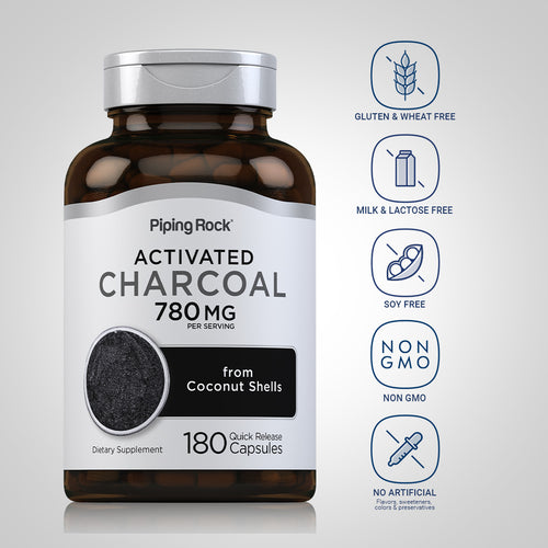 Activated Coconut Charcoal, 780 mg (per serving), 180 Quick Release Capsules Dietary Attributes