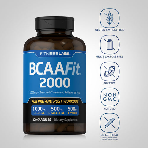 BCAAFit 2000, 2000 mg (per serving), 200 Capsules Dietary Attributes