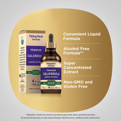 Calendula Liquid Extract, 4 fl oz (118 mL) Dropper Bottle Benefits