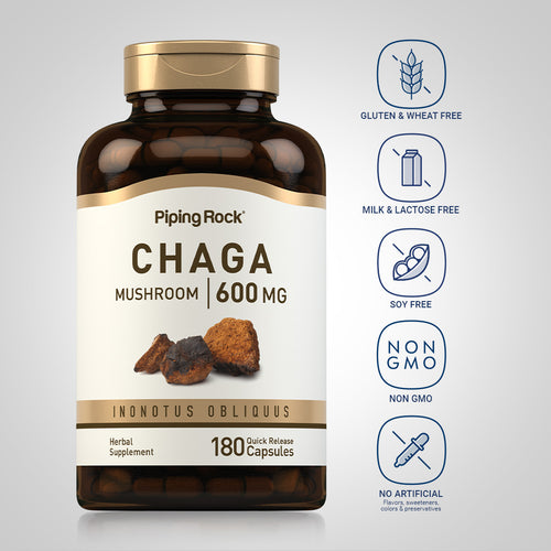 Chaga Mushroom, 600 mg, 180 Quick Release Capsules Dietary Attributes 