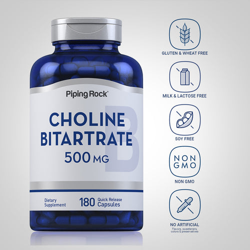 Choline, 500 mg, 180 Quick Release Capsules Dietary Attributes 