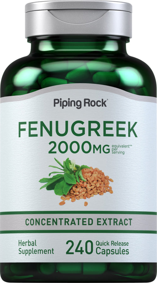 Fenugreek, 2000 mg (per serving), 240 Quick Release Capsules Bottle