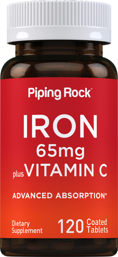 Iron + Vitamin C, 120 Coated Tablets Bottle