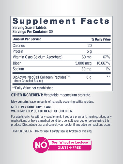 Supplement facts label with nutritional information on a white background