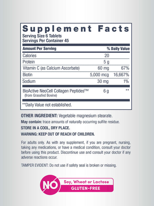 Supplement facts label with nutritional information on a white background
