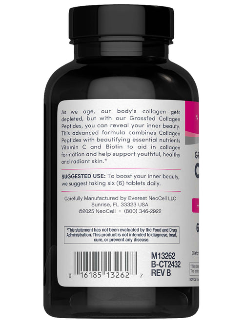 Black supplement bottle with label on a white background