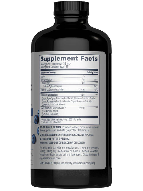 Black supplement bottle with a supplement facts label on a white background