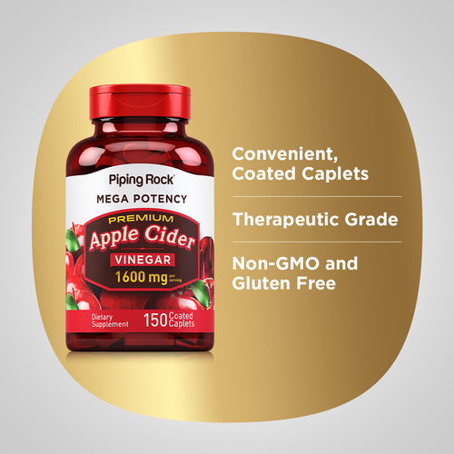 Mega Potency Apple Cider Vinegar, 1600 mg (per serving), 150 Coated Caplets Benefits