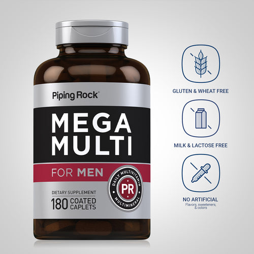 Mega Multiple for Men, 180 Coated Caplets Dietary Attributes