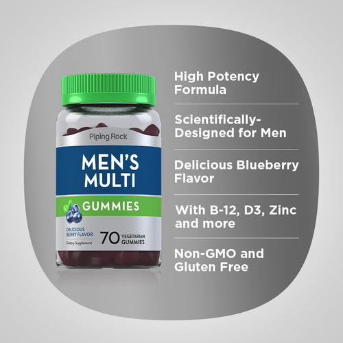Men's Multivitamin + B-12 D3 & Zinc (Berry), 70 Vegetarian Gummies Benefits