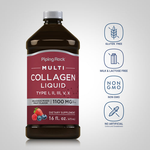 Multi Collagen Liquid (Delicious Mixed Fruit), 1100 mg (per serving), 16 fl oz (473 mL) Bottle Dietary Attributes