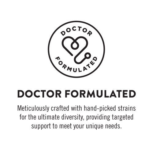 Logo and text for 'Doctor Formulated' on a white background
