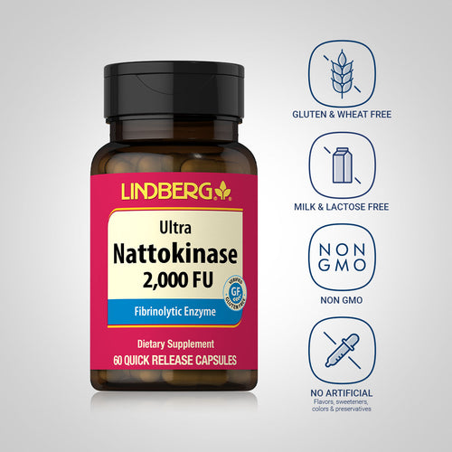 Nattokinase (2,000 FU), 100 mg, 60 Quick Release Capsules Dietary Attributes