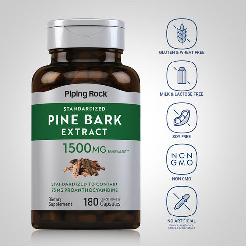 Pine Bark Extract, 1500 mg, 180 Quick Release Capsules Dietary Attributes