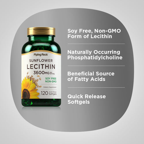 Sunflower Lecithin, 3600 mg (per serving), 200 Quick Release Softgels Benefits