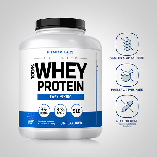 Ultimate Whey Protein (Unflavored), 5 lbs (2.26 kg) Bottle Dietary Attributes