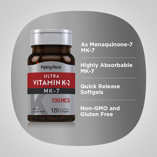 Ultra K-2 with MK-7, 100 mcg, 120 Quick Release Softgels Benefits