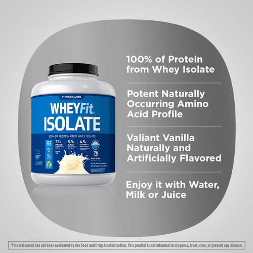 Whey Protein Isolate WheyFit (Valiant Vanilla), 5 lb (2.268 kg) Bottle Benefits