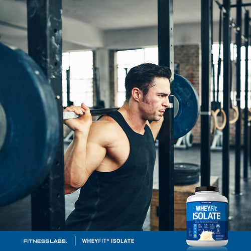 Whey Protein Isolate WheyFit (Valiant Vanilla), 5 lb (2.268 kg) Bottle Lifestyle