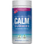 Container of Natural Vitality Calm Gummies with raspberry lemon flavor on a blue background