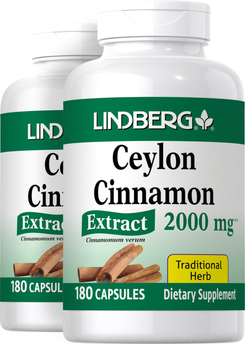 Canela Ceylon ,  2000 mg 180 Cápsulas 2 Frascos