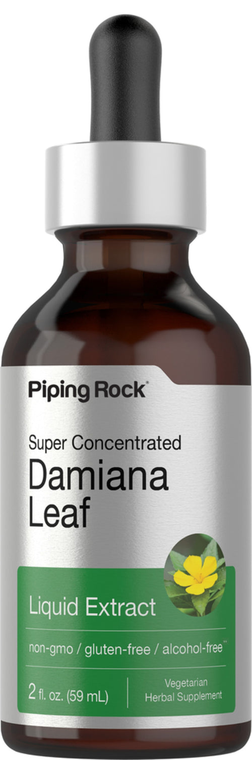 Bottle of Piping Rock Damiana Leaf Liquid Extract with label