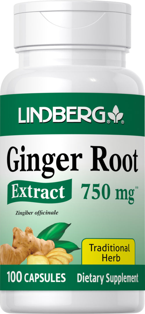 Lindberg Ginger Root Extract supplement bottle on a white background