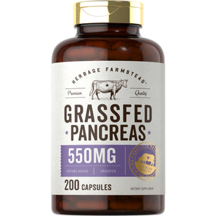 Herbage Farmstead Grassfed Pancreas supplement bottle with label