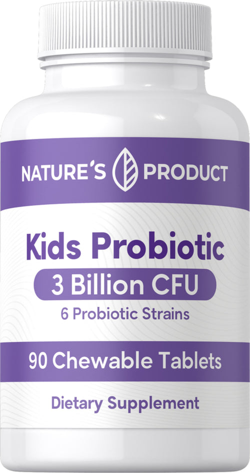 Nature's Product Kids Probiotic bottle with purple label on a white background