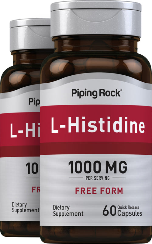 L-histidin 1000 mg (na porcijo) 60 Kapsule s hitrim sproščanjem 2 Steklenice    