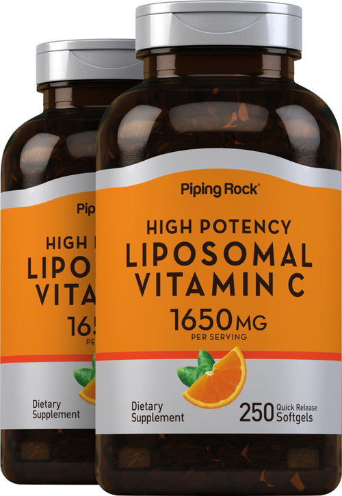 Complesso di vitamina C liposomiale 1650 mg (per dose) 250 Capsule in gelatina molle a rilascio rapido 2 Bottiglie   