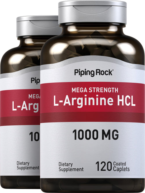 Mega Strength L-arginin HCL (farmaceutska kvaliteta) 1000 mg 120 Kapsule s premazom 2 Boce   