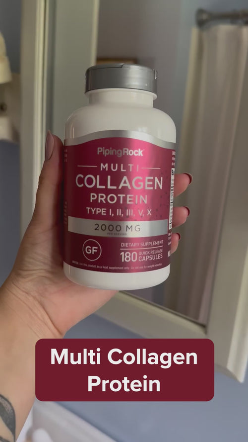 Multi Collagen Protein (Types I, II, III, V, X), 2000 mg (per serving), 180 Quick Release Capsules Video 2