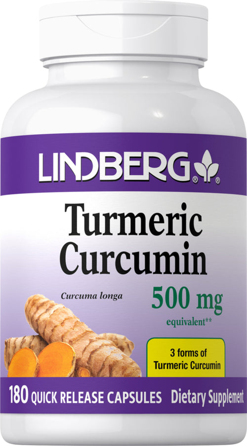Lindberg Turmeric Curcumin supplement bottle on a white background