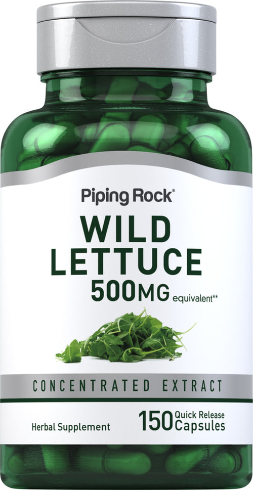Piping Rock Wild Lettuce supplement bottle on a white background