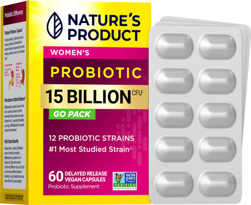 Women's Care Probiotic 15 Billion GO PACK, 60 Delayed Release Vegan Caps