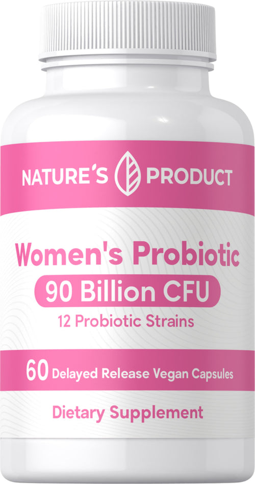 女性專用益生菌 12 種菌株 900 億有益菌，每瓶含 60 顆延遲釋放素食膠囊