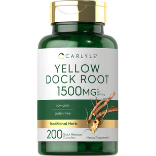Yellow Dock Root, 1500 mg (per serving), 200 Quick Release Capsules